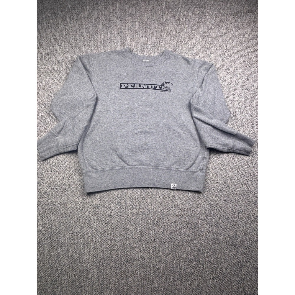 Uniqlo Peanuts Snoopy Sweatshirt Mens Medium Gray Cartoon TV Movie Cotton XS